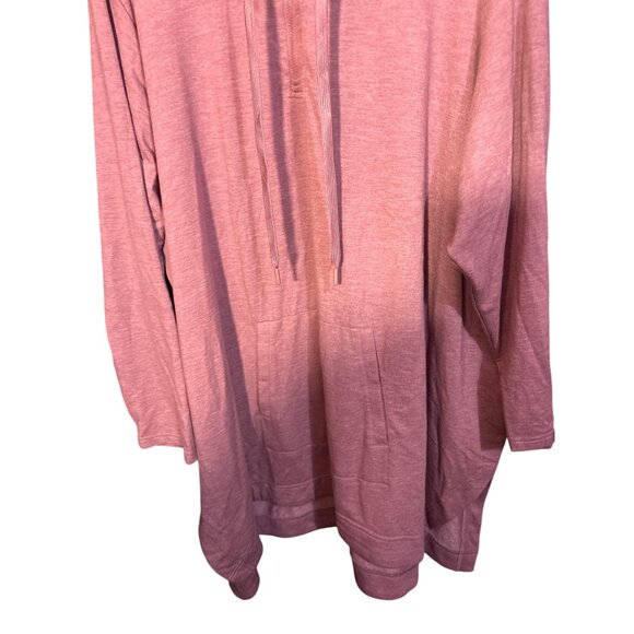 Susan Graver Sport Womens Pullover Hoodie With Drawstring Neck & Pocket Dusty Pi - Picture 4 of 5